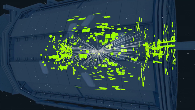 Video of CERN particle collision data