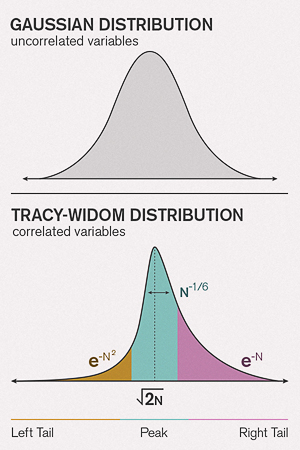 Tracy-Widom Distribution vs Gaussian