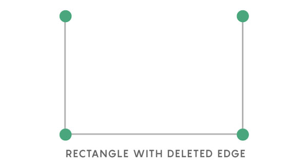 Rectangle with deleted edge