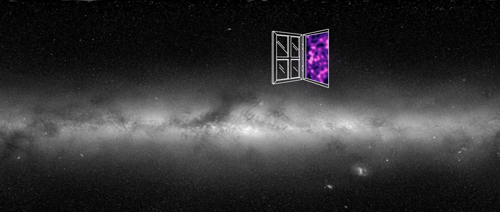 Illustration: window showing dark matter map