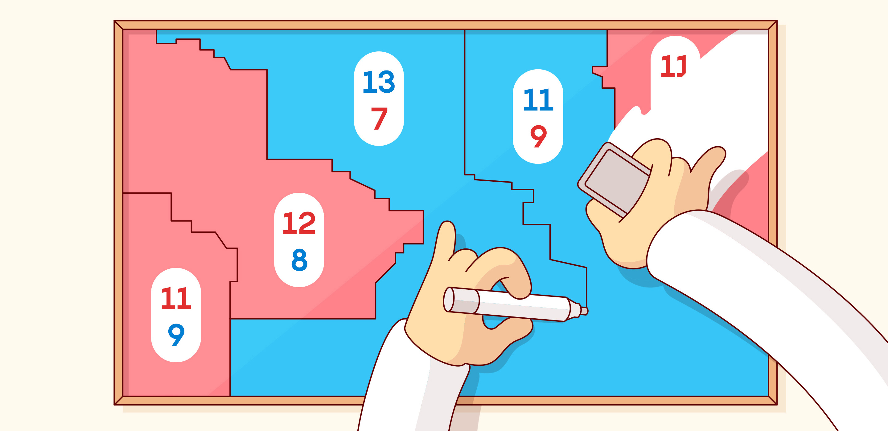 Gerrymandering illustration by Scott Martin for Quanta Magazine