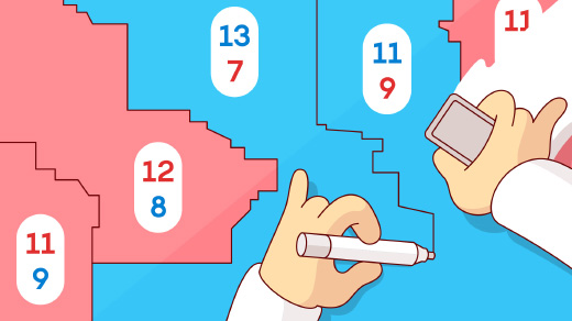 Gerrymandering illustration by Scott Martin for Quanta Magazine