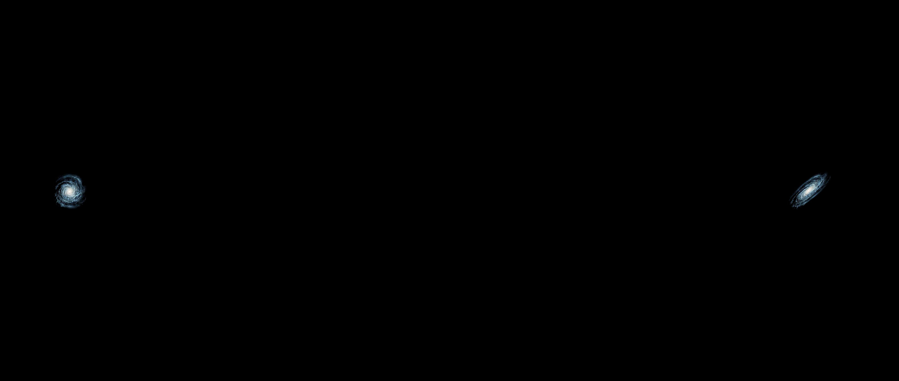 Earth & Andromeda, illustrated with distance to scale