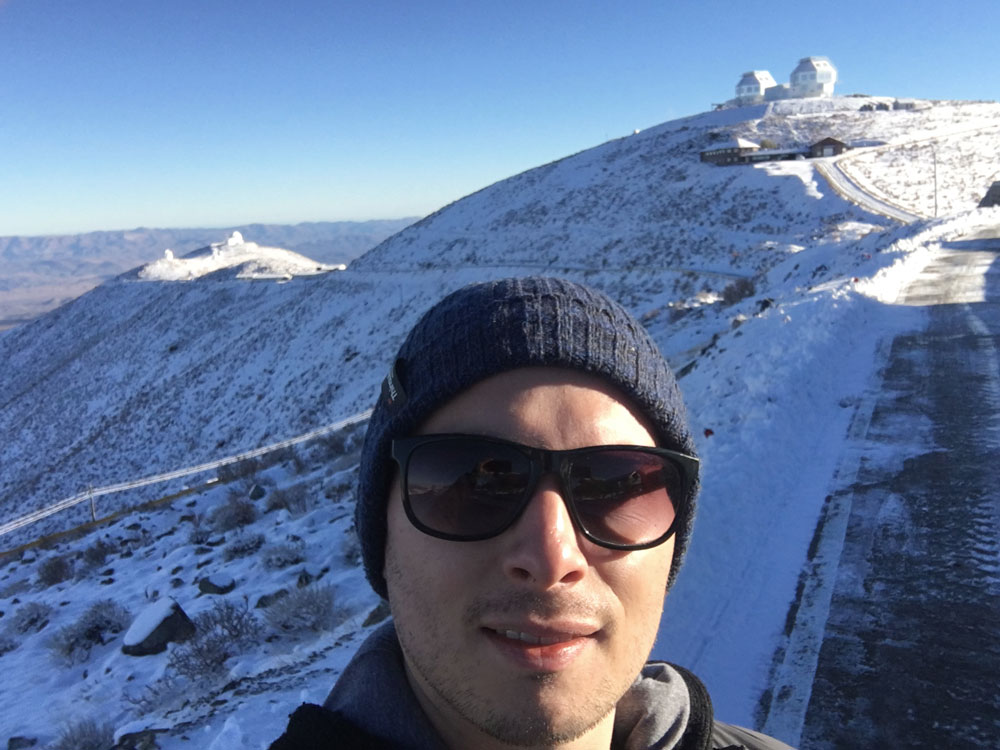 Eduardo Bañados at the Las Campanas Observatory in Chile, where the new quasar was discovered.