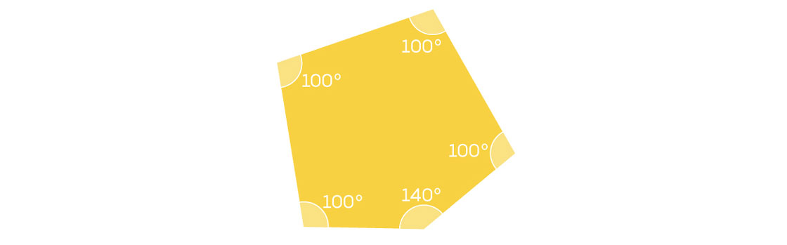 Pentagon with 100, 100, 100, 100, 140 angles.