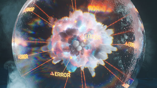 520 px illustration of a quantum computer producing errors