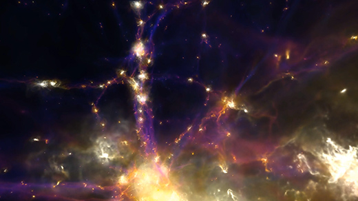 Illustration of a galaxy simulation.