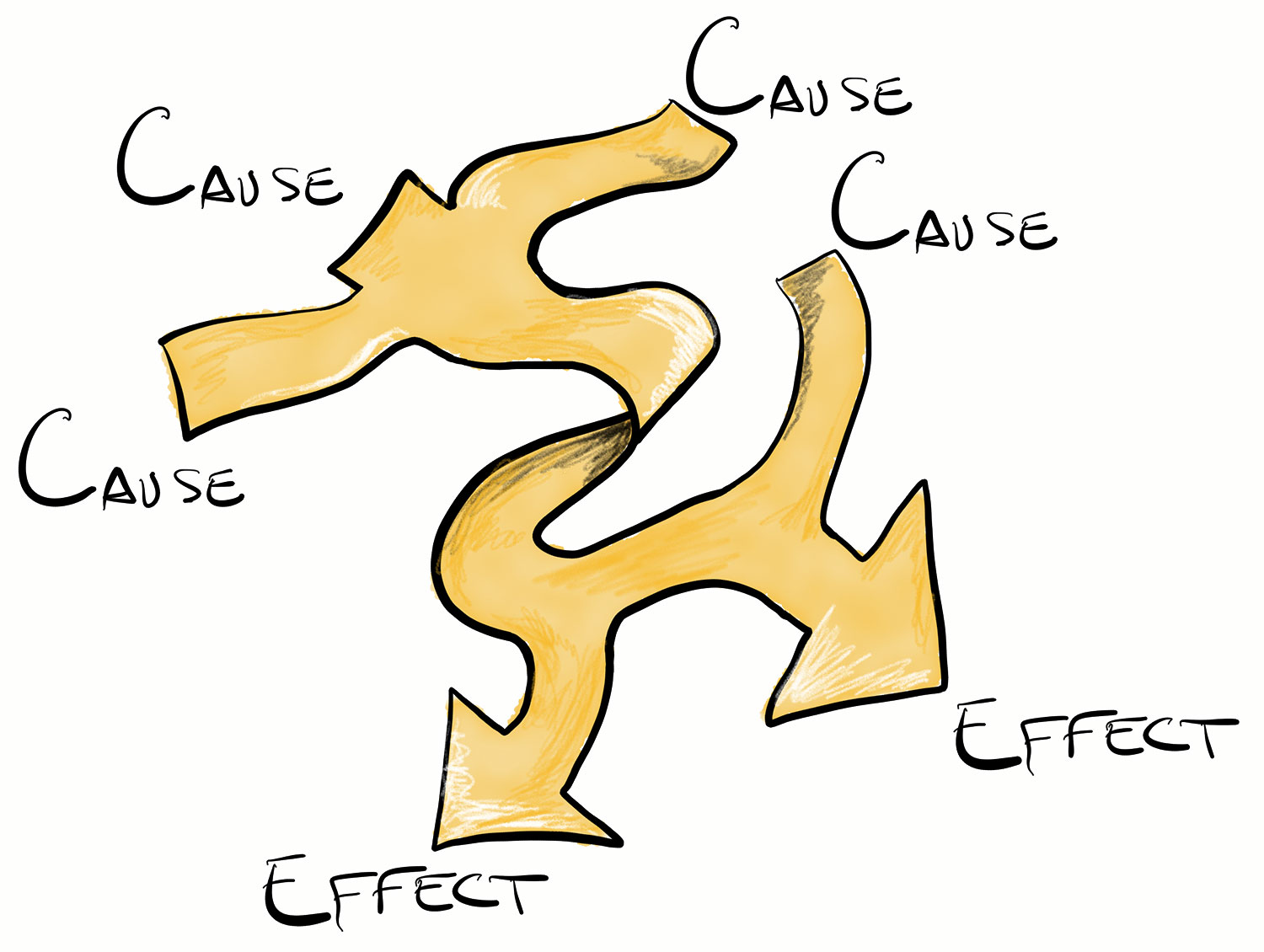 Diagram of cause and effect.