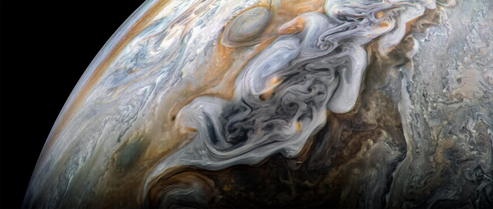 Photo of Jupiter for "Mathematicians Tame Turbulence in Flattened Fluids"