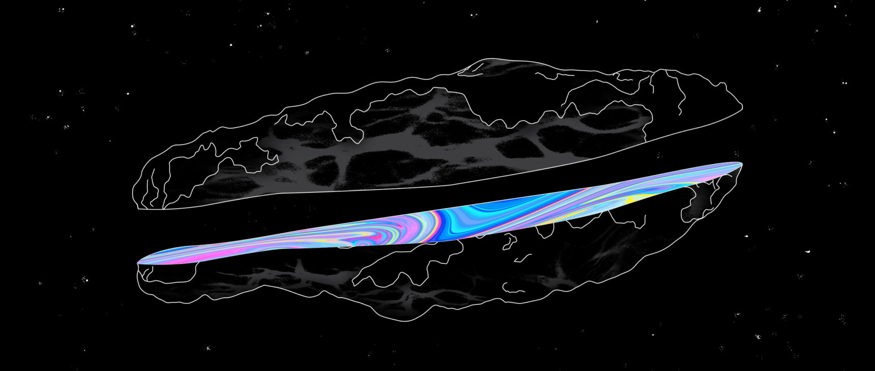 Art for "Interstellar Visitor Found to Be Unlike a Comet or an Asteroid"