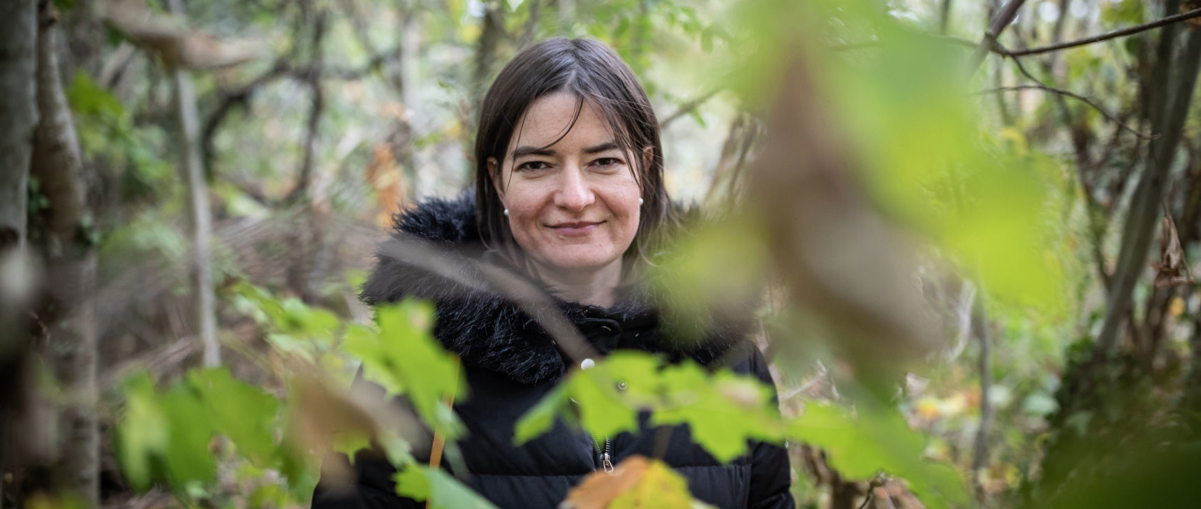 Valeria Pettorino in the woods near CosmoStat