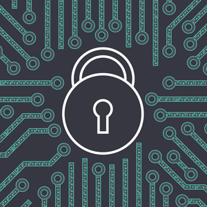 Illustration of lock with polynomials surrounding it