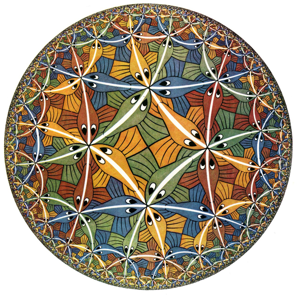 Illustration of an Escher pattern.