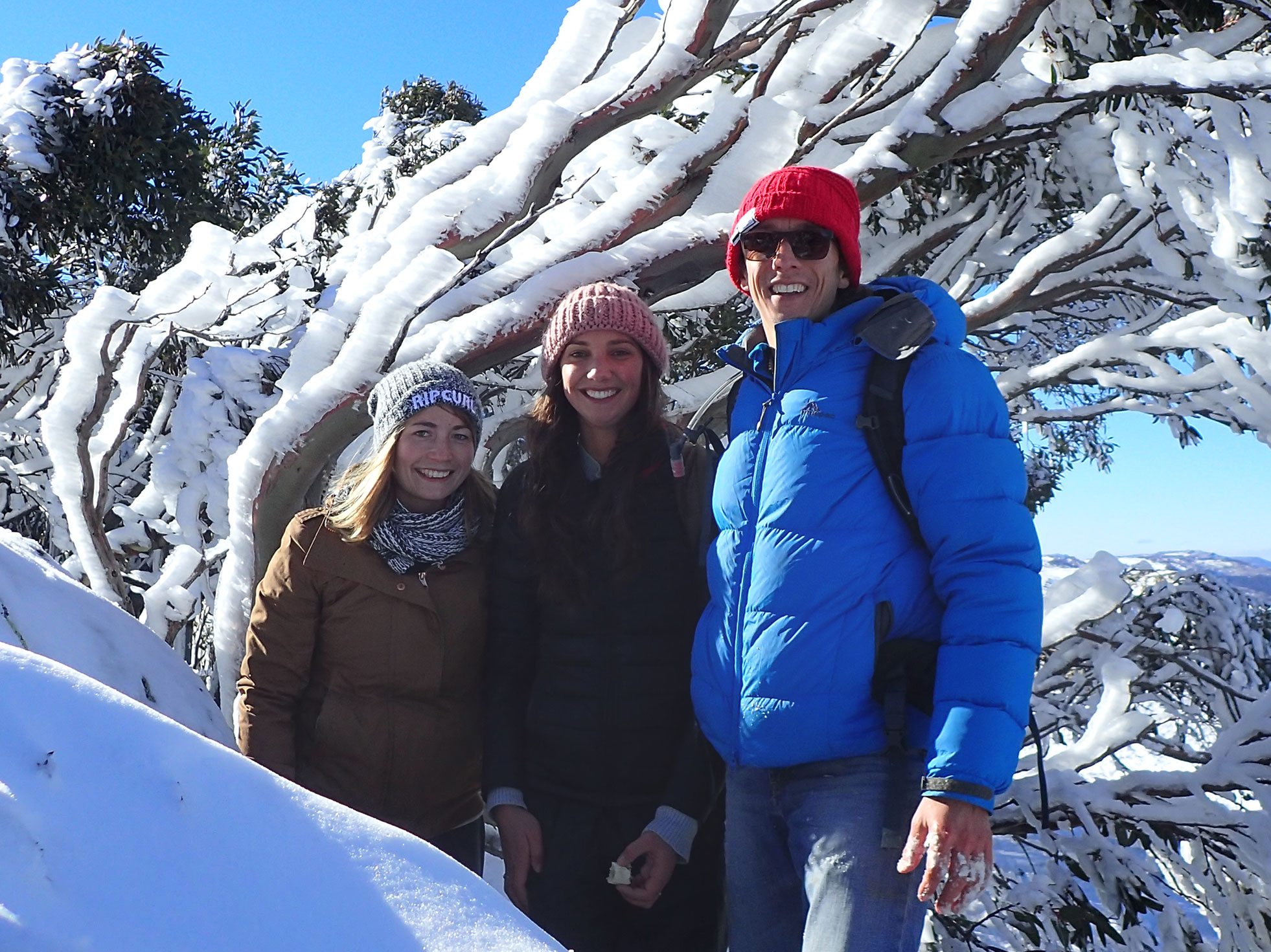 PHOTO: ROBERT LANFEAR + 2 LAB MEMBERS IN SNOW