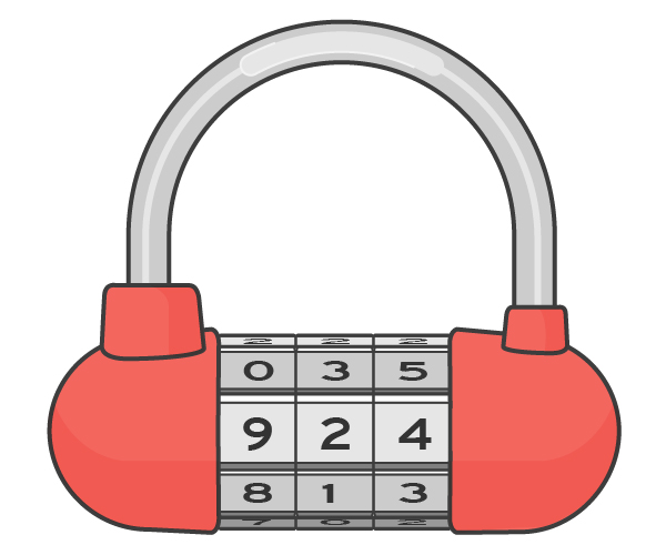 An illustration of a combination lock.