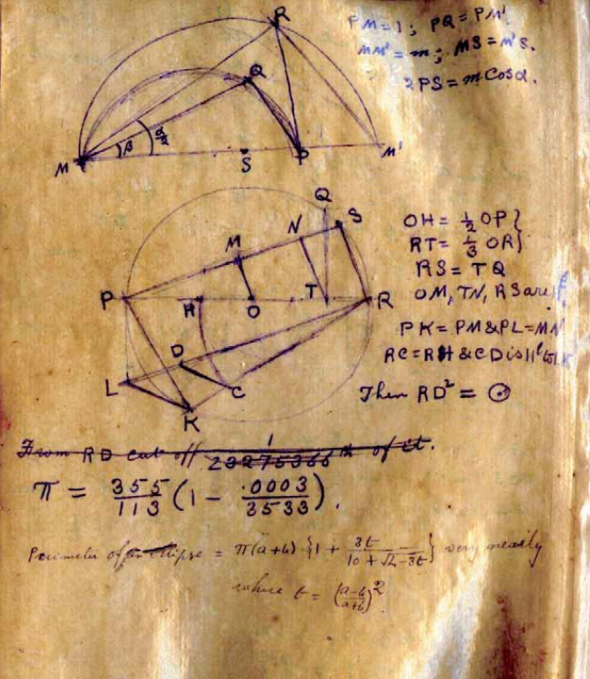 A handwritten mathematical manuscript.