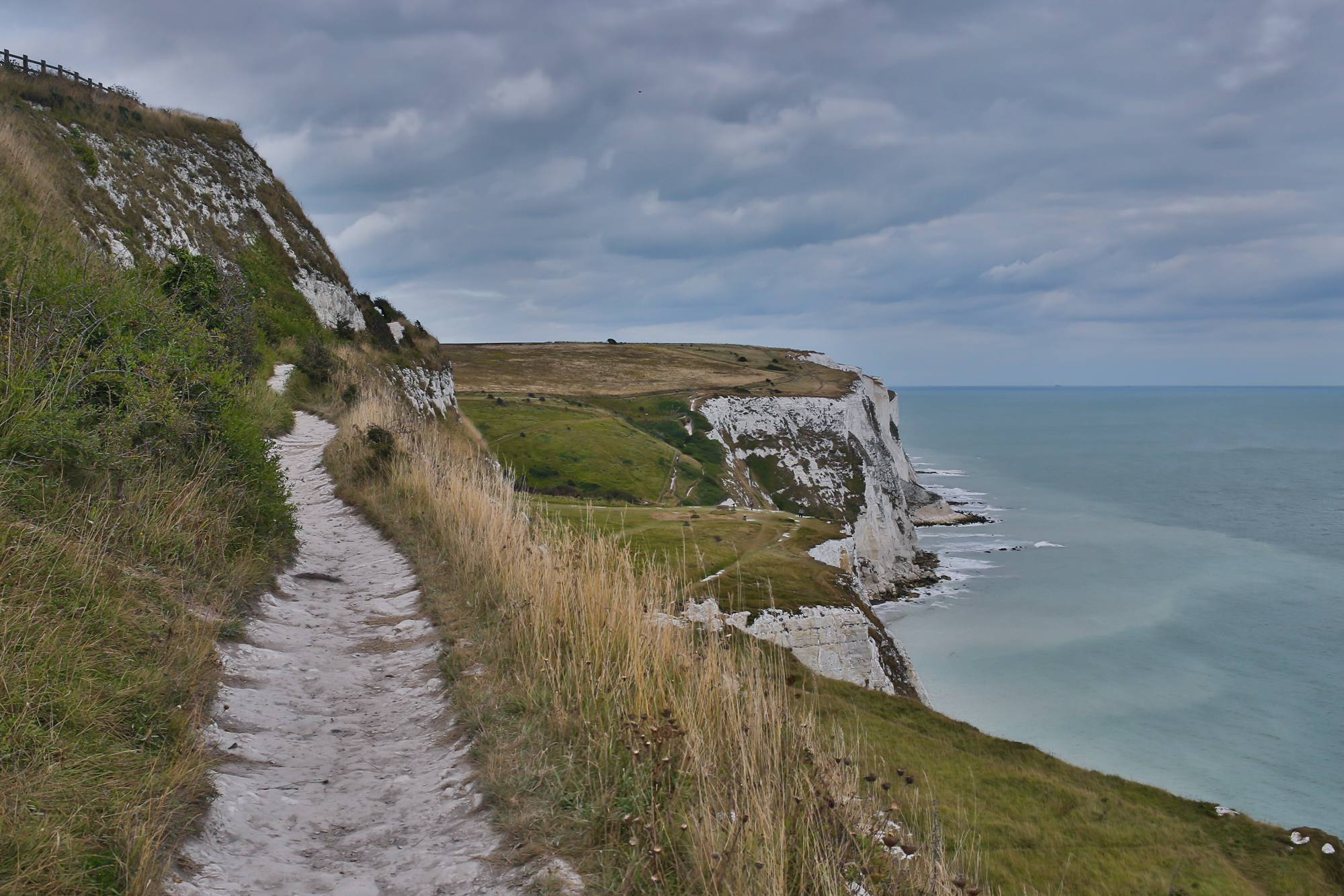 Aerial photo of the white cliffs of Dover.