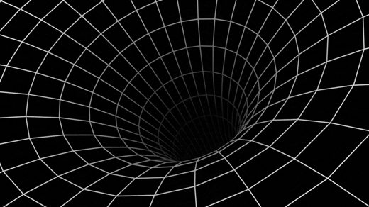 Animation of a black hole rotating.