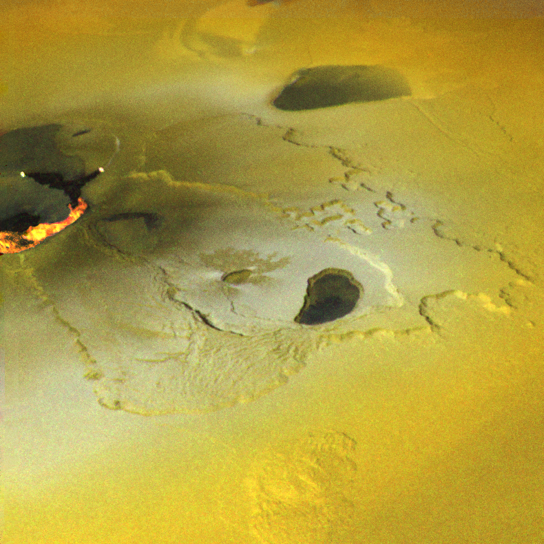 Volcanic eruptions on Jupiter’s moon Io.