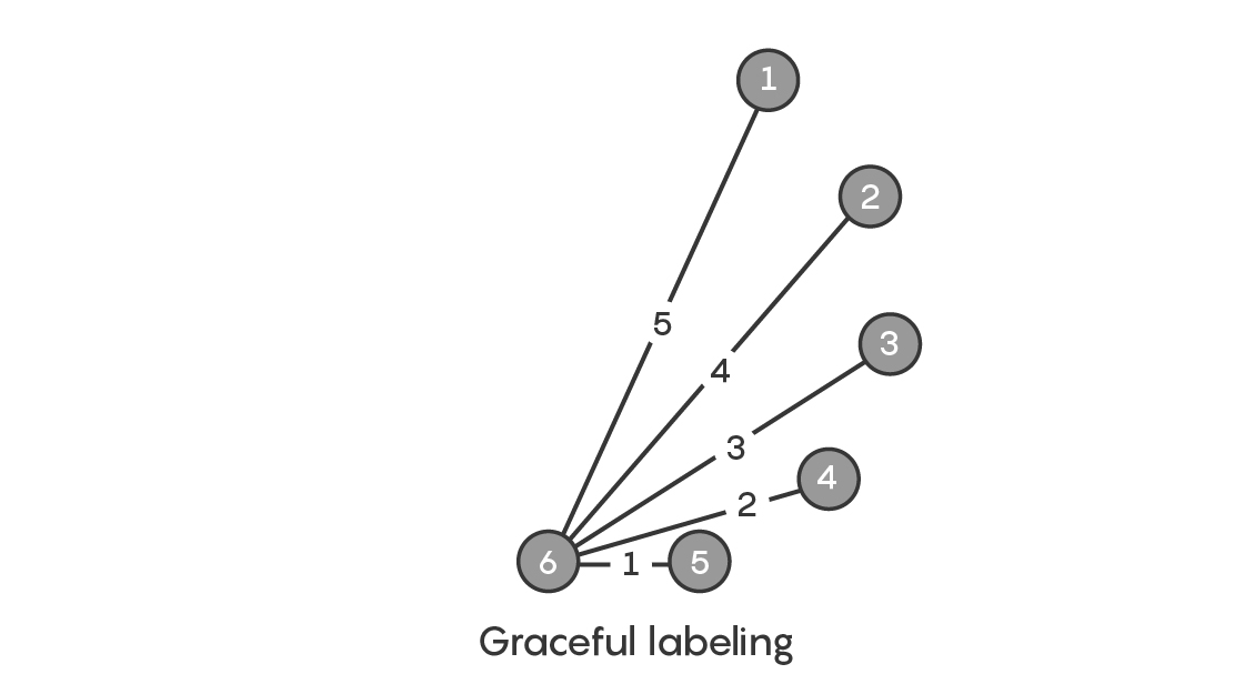 Example of a tree with graceful labeling