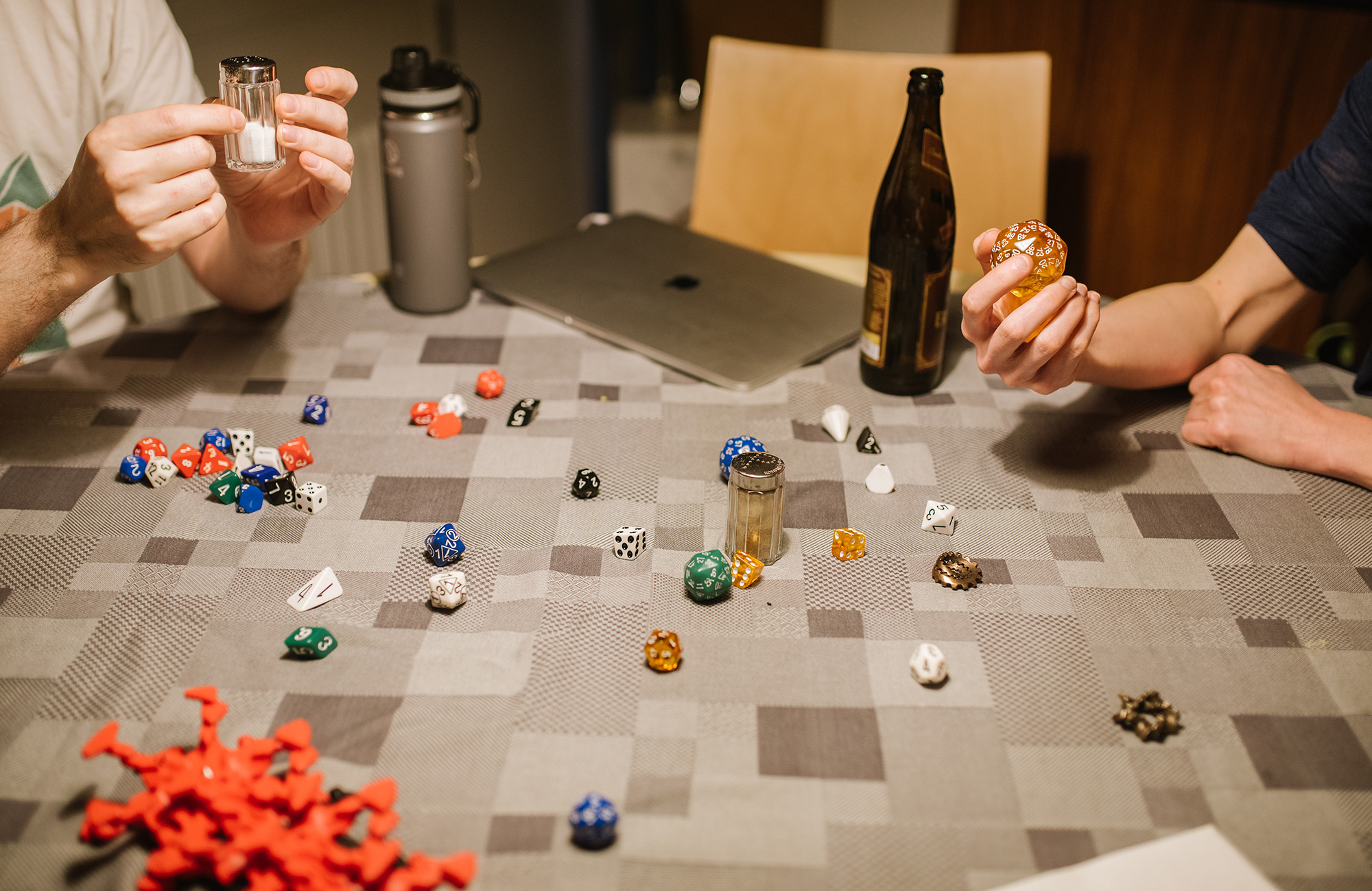 Photos showing mathematicians socializing and playing games