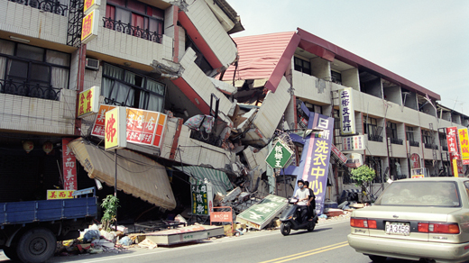 Destruction from 1999 Taiwan earthquake.