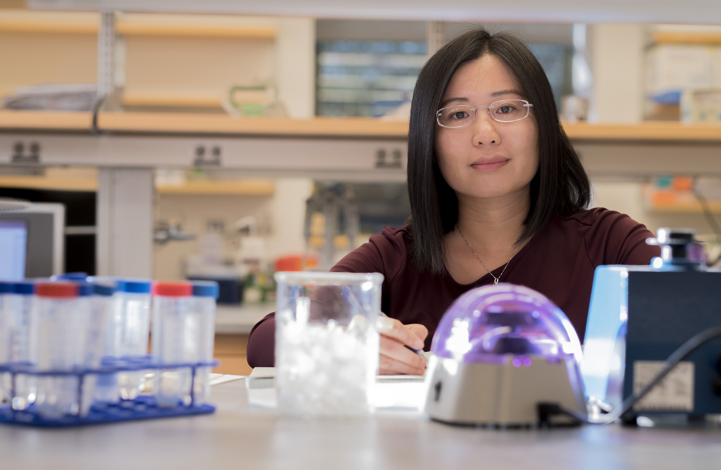 Portrait photo of Li Zhao, a geneticist at Rockefeller University.