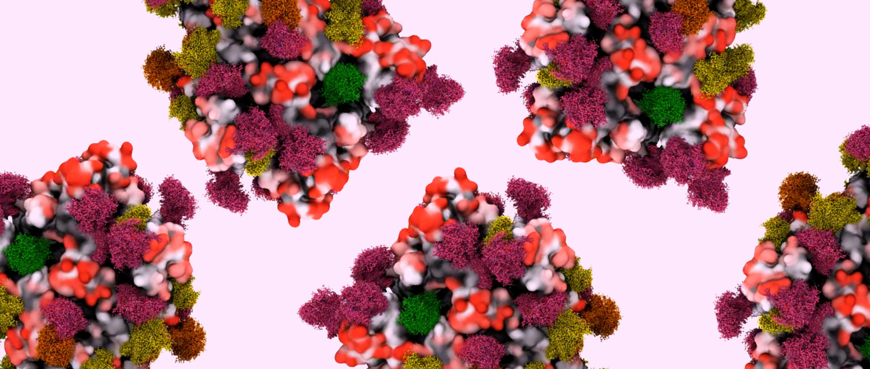 Computer model of SARS-CoV-2 spike protein.