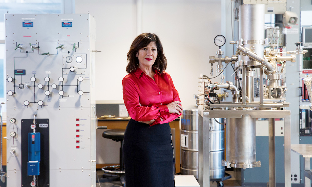 Elena Aprile in her laboratory.