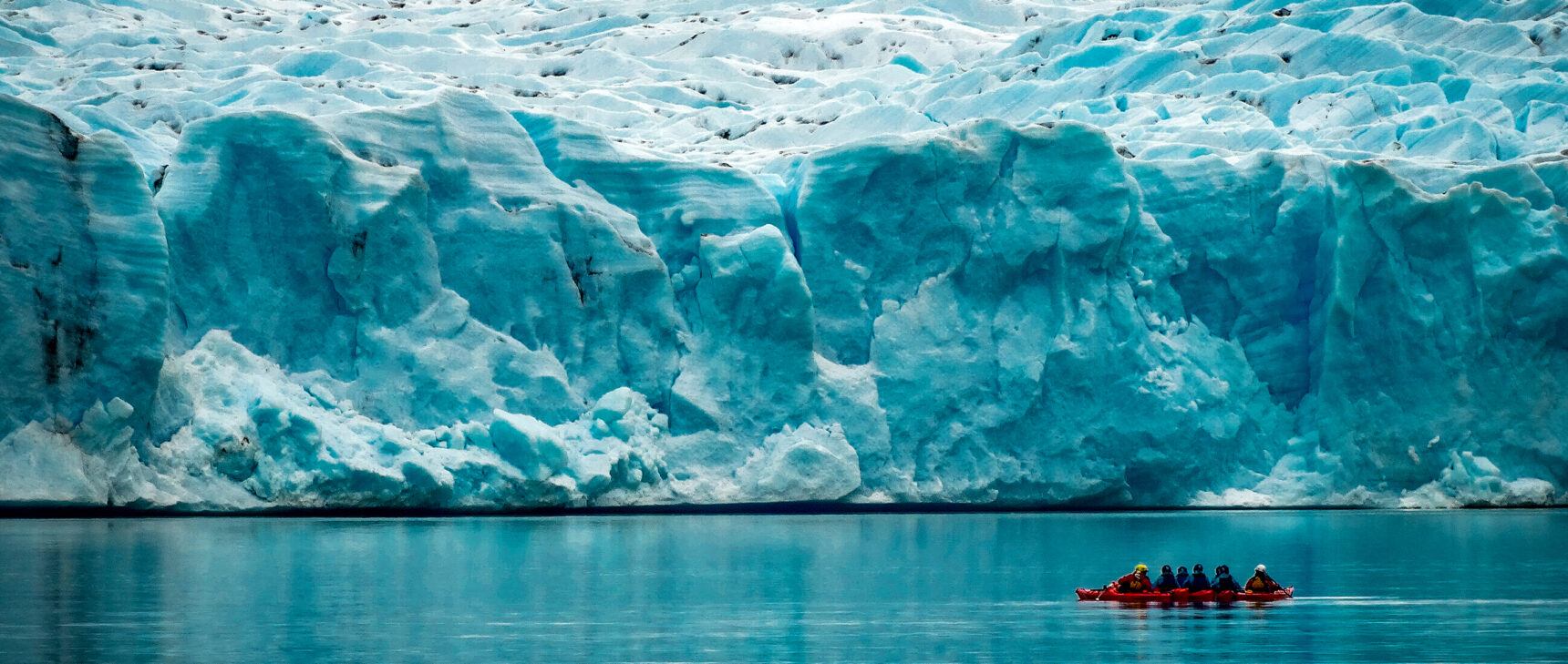 An ice sheet stretching into the distance.