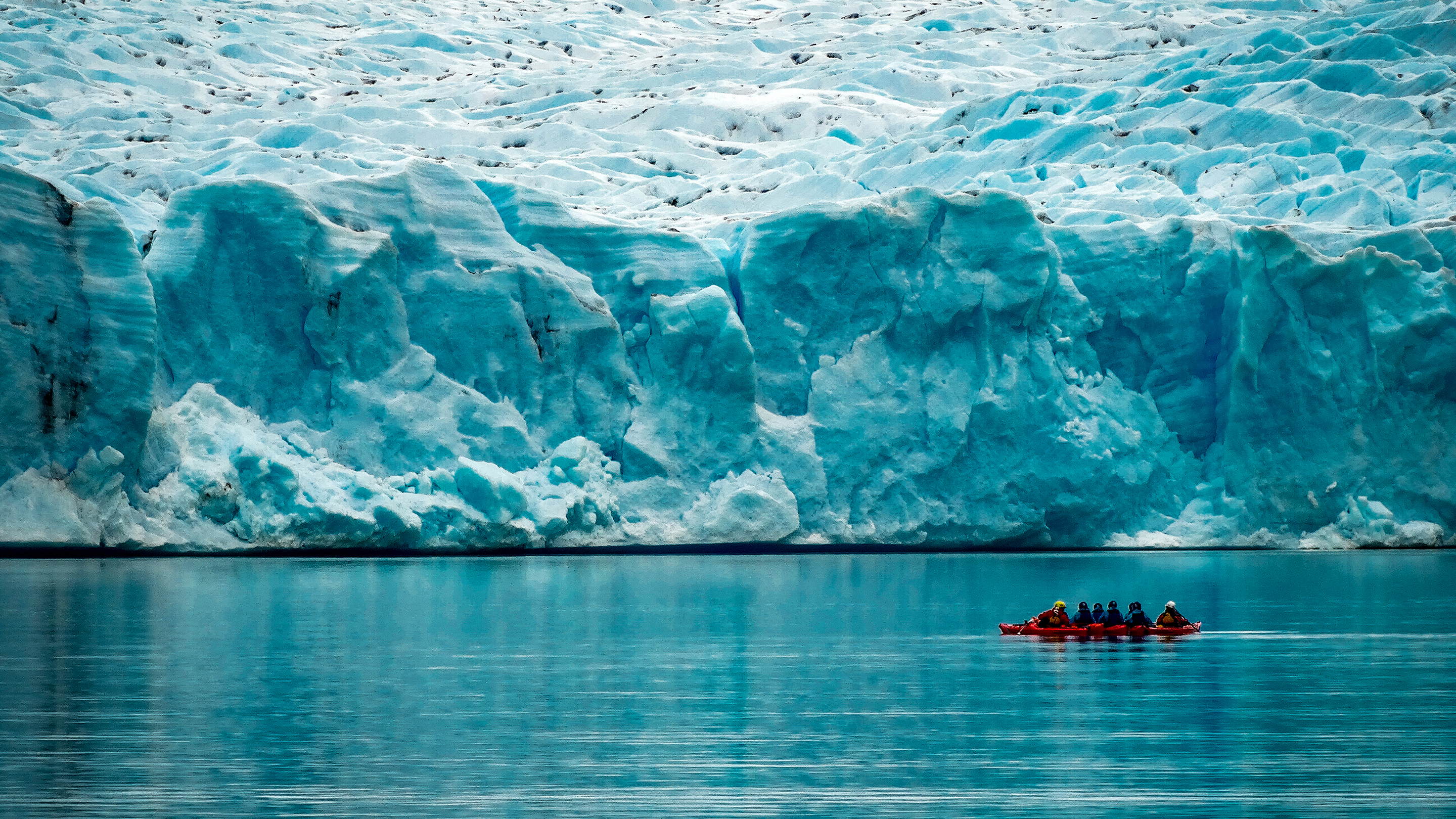 An ice sheet stretching into the distance.