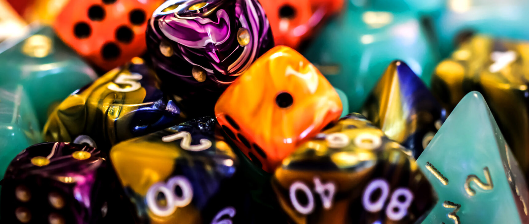 Photo of various kinds and colors of dice