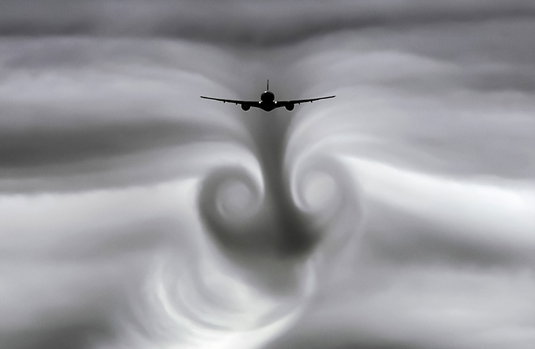 An airplane wing creates vortex rings