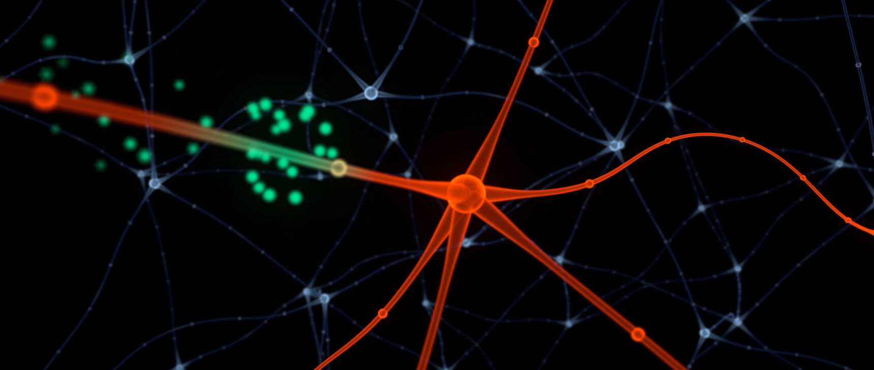 Animation of a neuron that periodically alters its responses to stimuli when it is reset into a new state by another input.