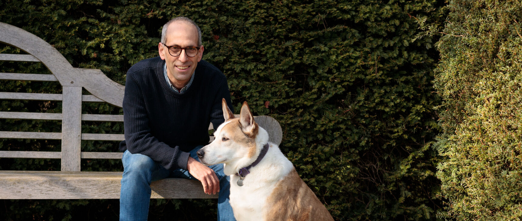 The zoologist Arik Kershenbaum of the University of Cambridge and his dog.