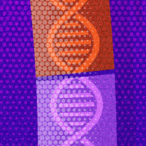 An illustration representing the genomic mobility of transposons.