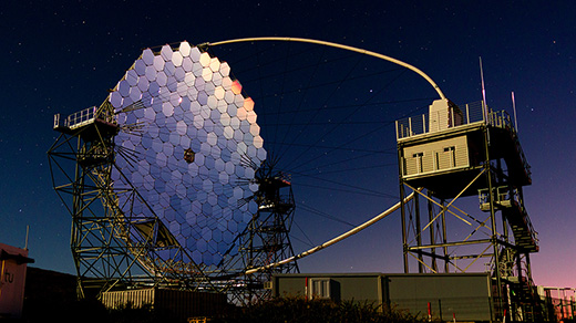 A large telescope with many segmented hexagonal mirrors.