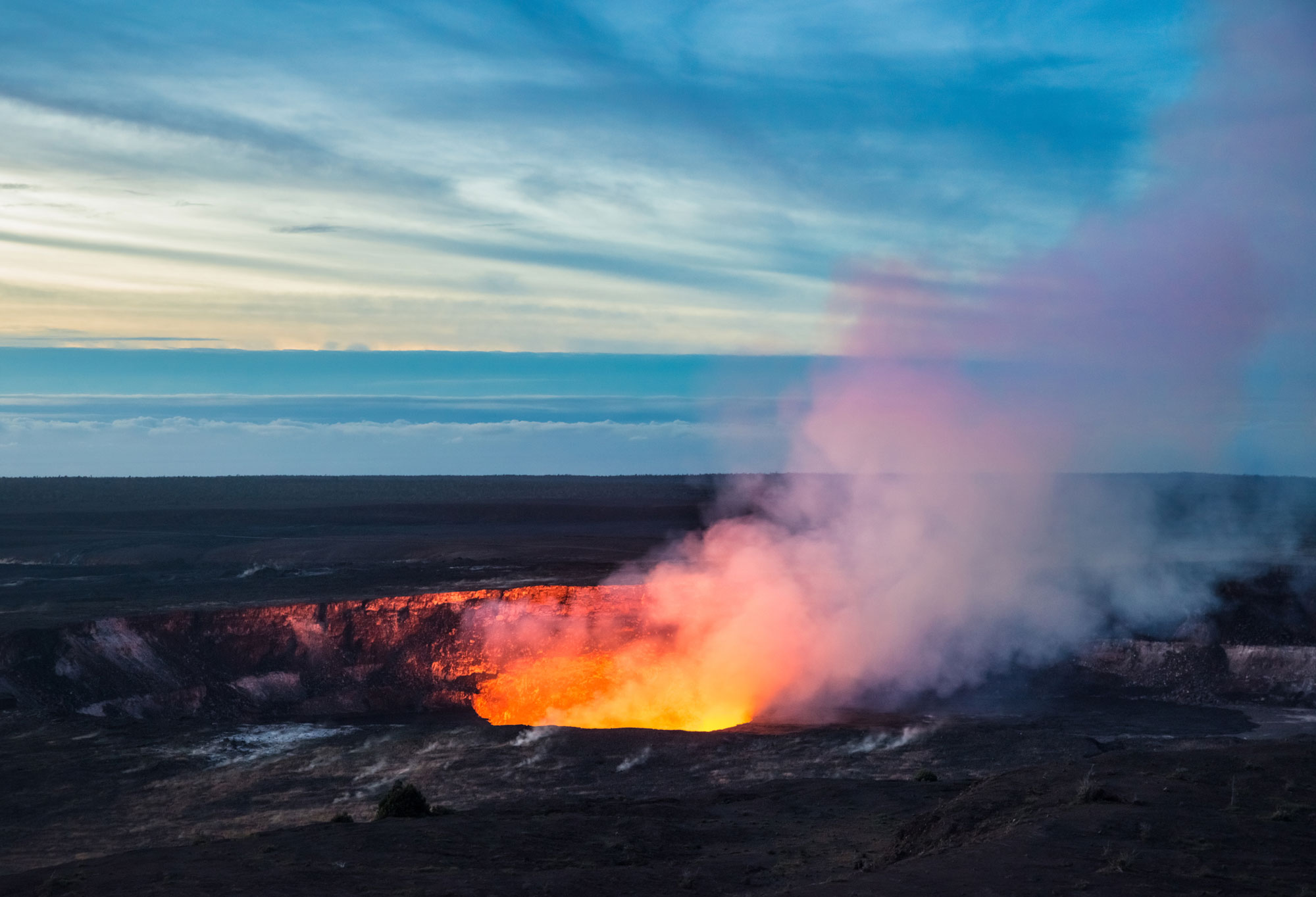 Volcano erupting.