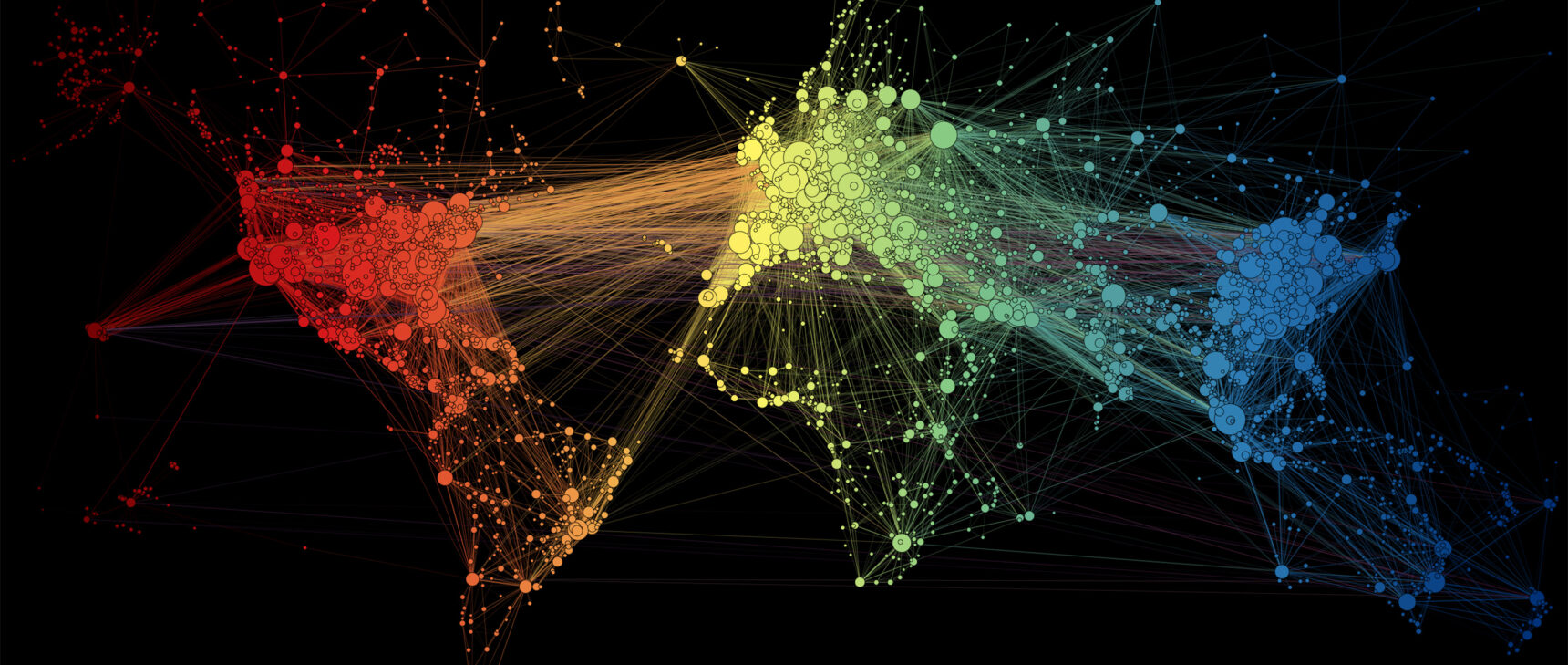 A graphic of global air travel.