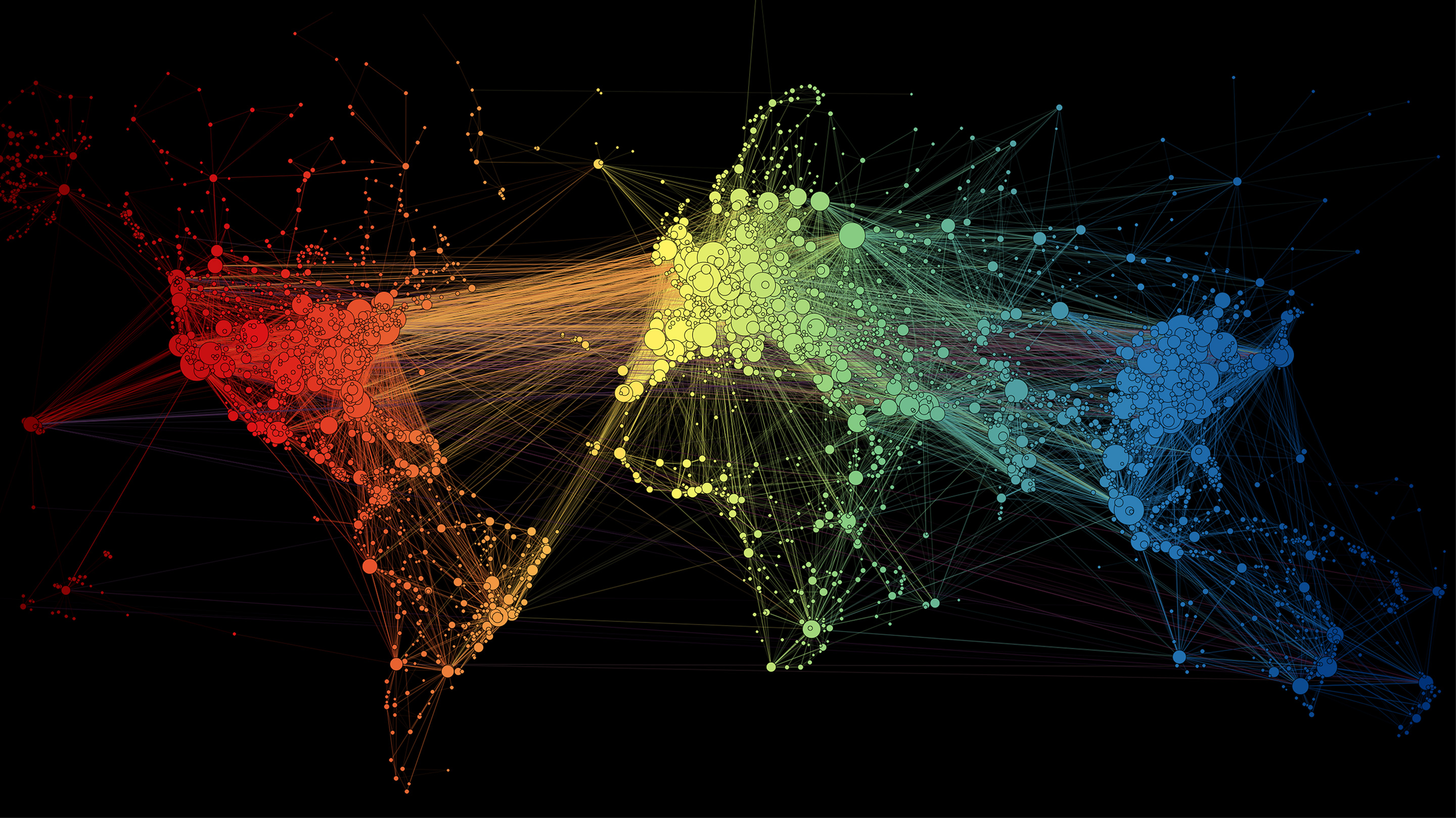 A graphic of global air travel.