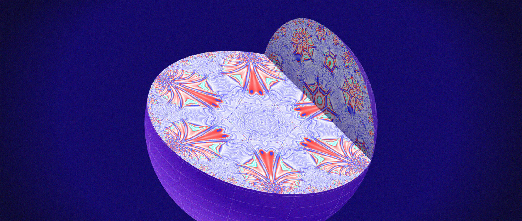 A sphere enclosing a space with hyperbolic geometry.