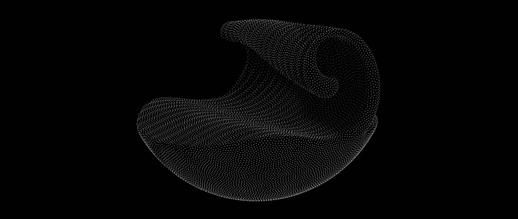 A white wave on a black background.