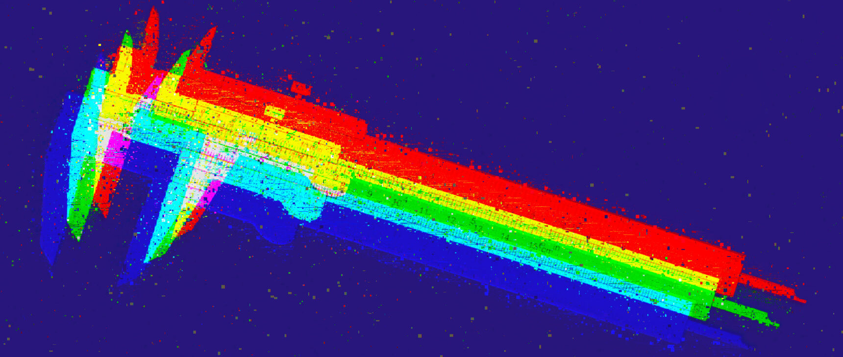 An illustration of calipers that look blurry