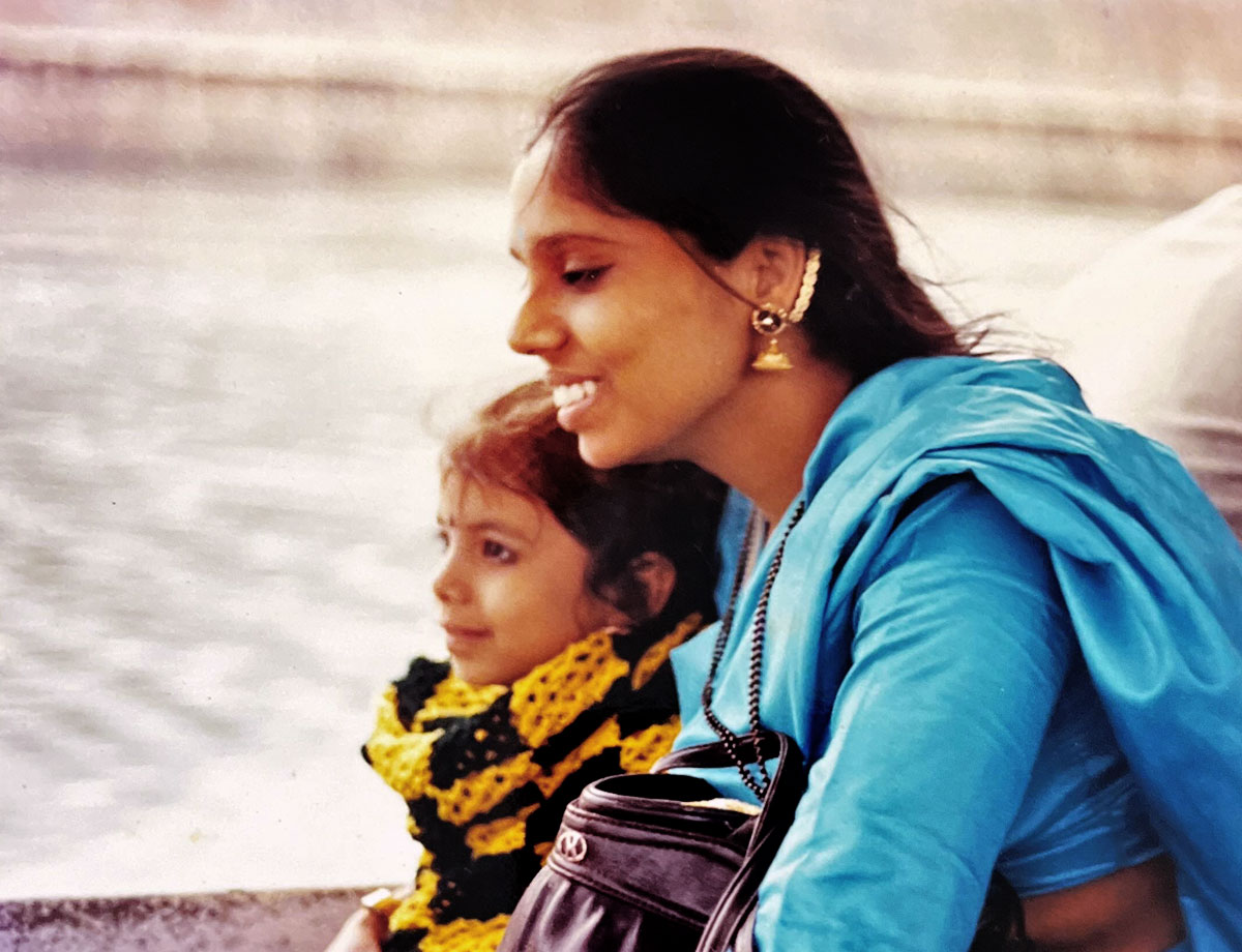 Anima Anandkumar as a young child with her mother