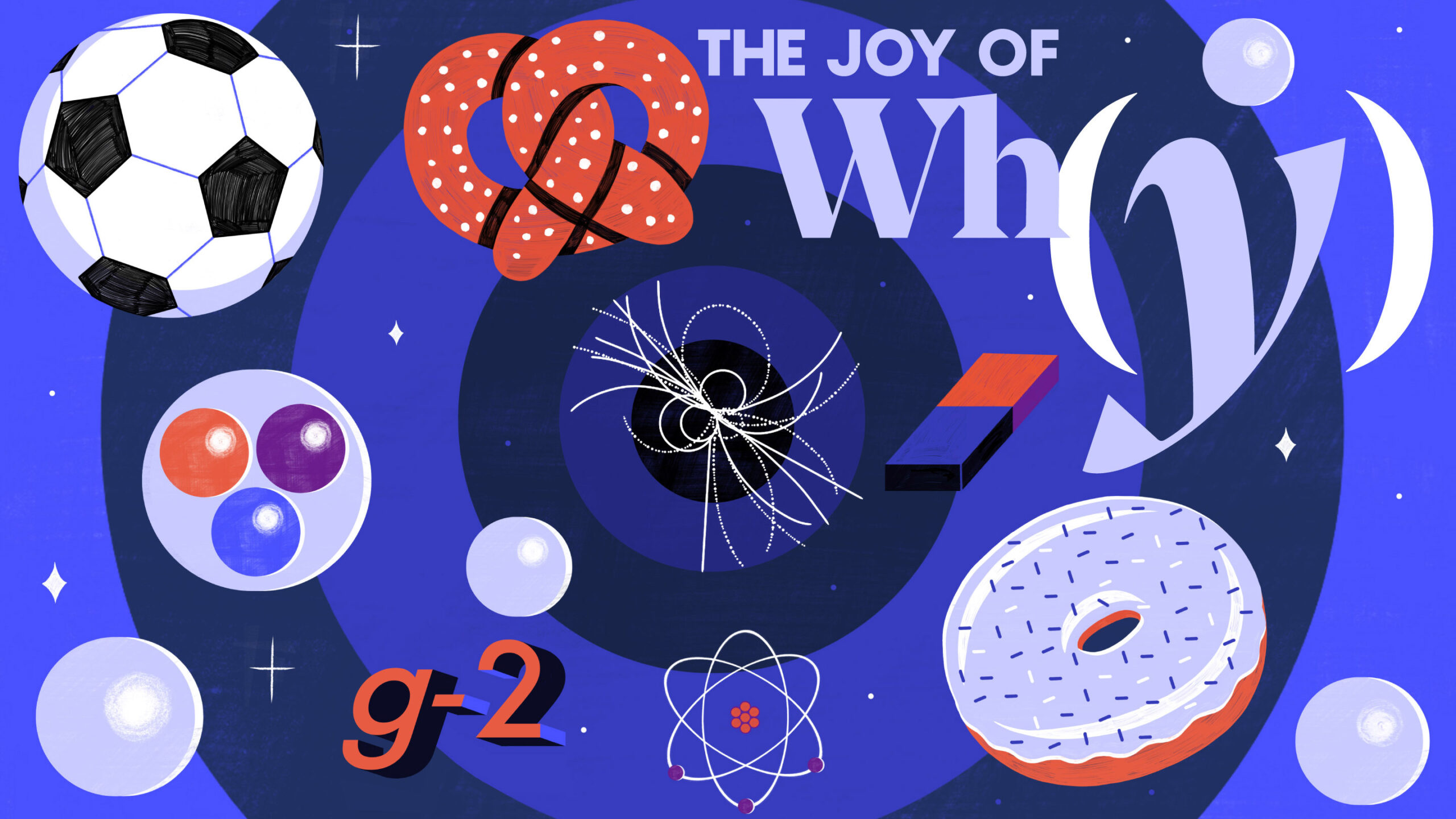 Representations of fields becoming neutrons, doughnuts, pretzels, soccer balls and other objects.