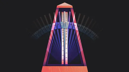 Video/image of a metronome whose arm is simultaneously ticking rightward and leftward.