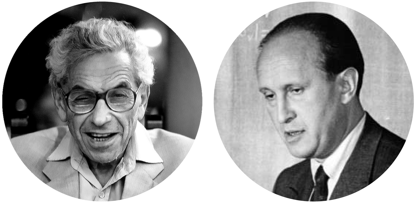 Portraits of mathematicians Paul Erdős and Paul Turán.