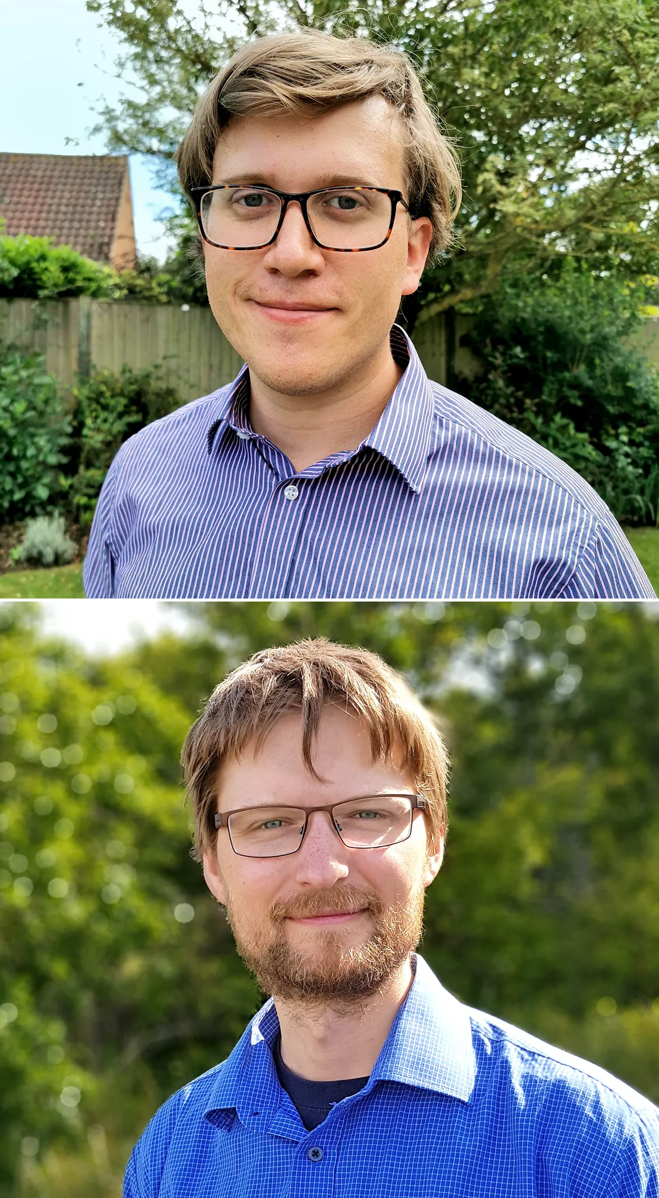 Portraits of mathematicians Olof Sisask and Thomas Bloom.