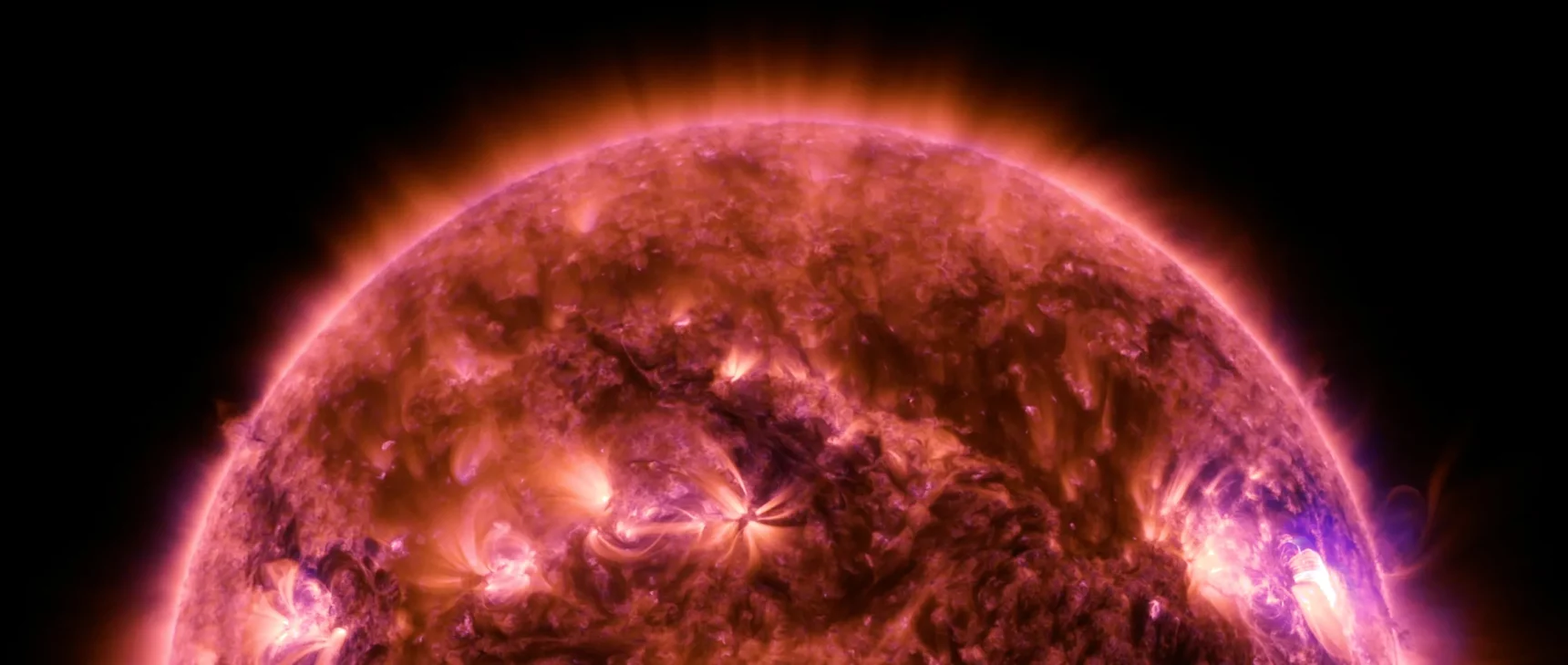 A video of the sun showing the eruption of a solar flare.