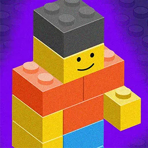 Legos coming together to make a person.